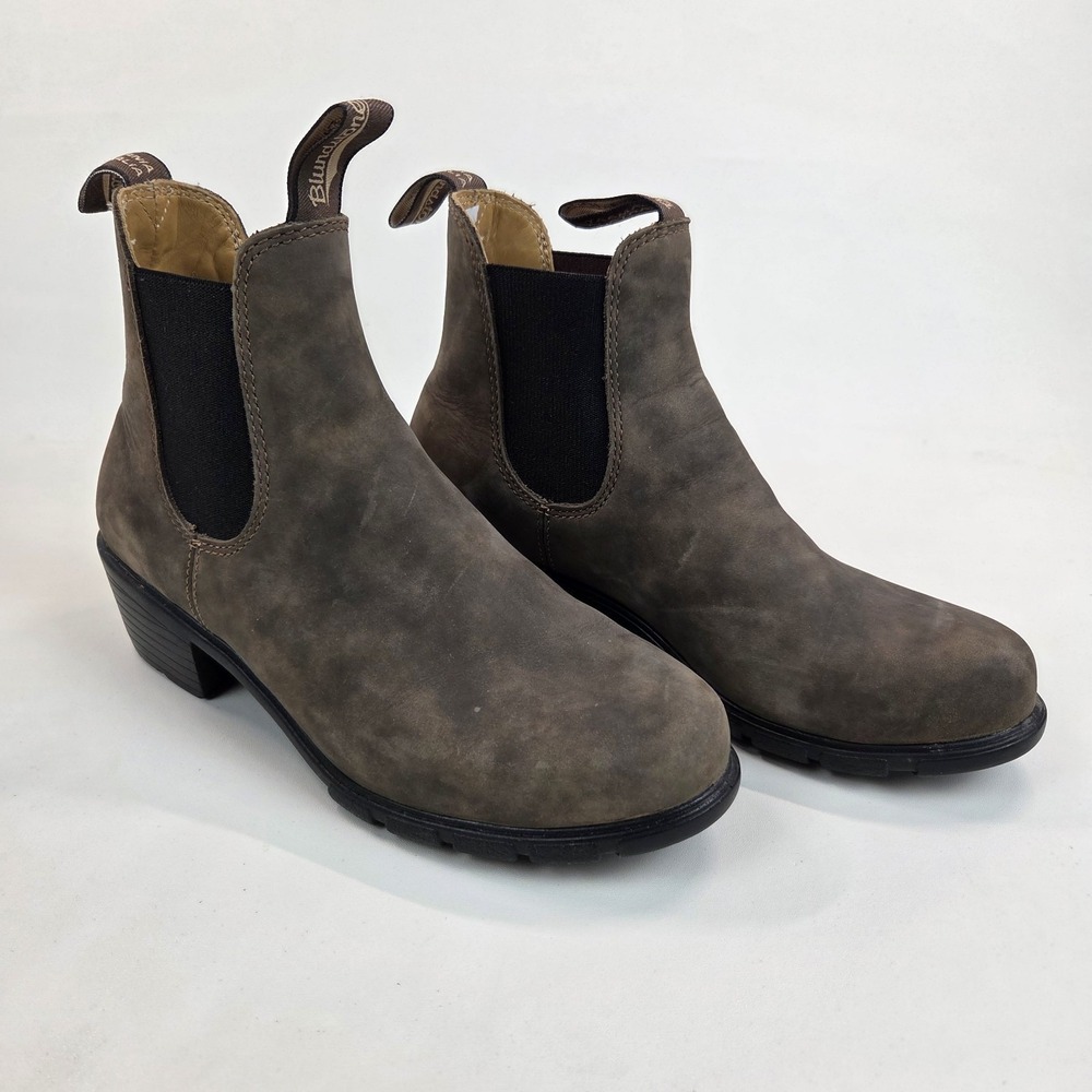 Blundstone Womens Series 1677 High Heeled Rustic Brown Chelsea Boots sz US 9